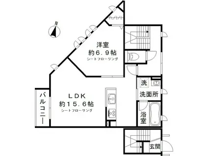 アマーレ ベルヴェデーレ C(1LDK/2階)の間取り写真