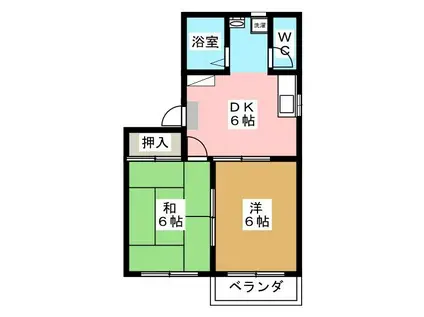 メゾンタカス(2DK/2階)の間取り写真