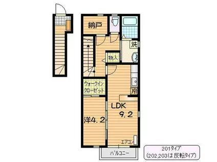 フルハウス(1LDK/2階)の間取り写真