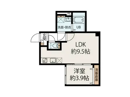 MEGURO EDGE (1LDK/3階)の間取り写真