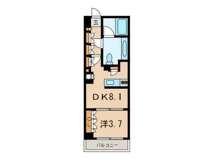 ニューシティアパ-トメンツ芝公園(1DK/7階)の間取り写真