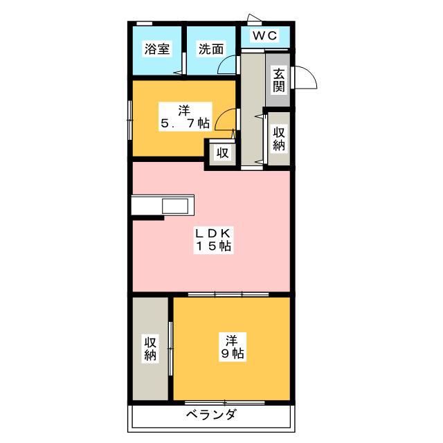MAISON OGINO(2LDK/2階)の間取り写真