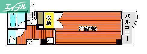 グランツ西古松I(1K/4階)の間取り写真