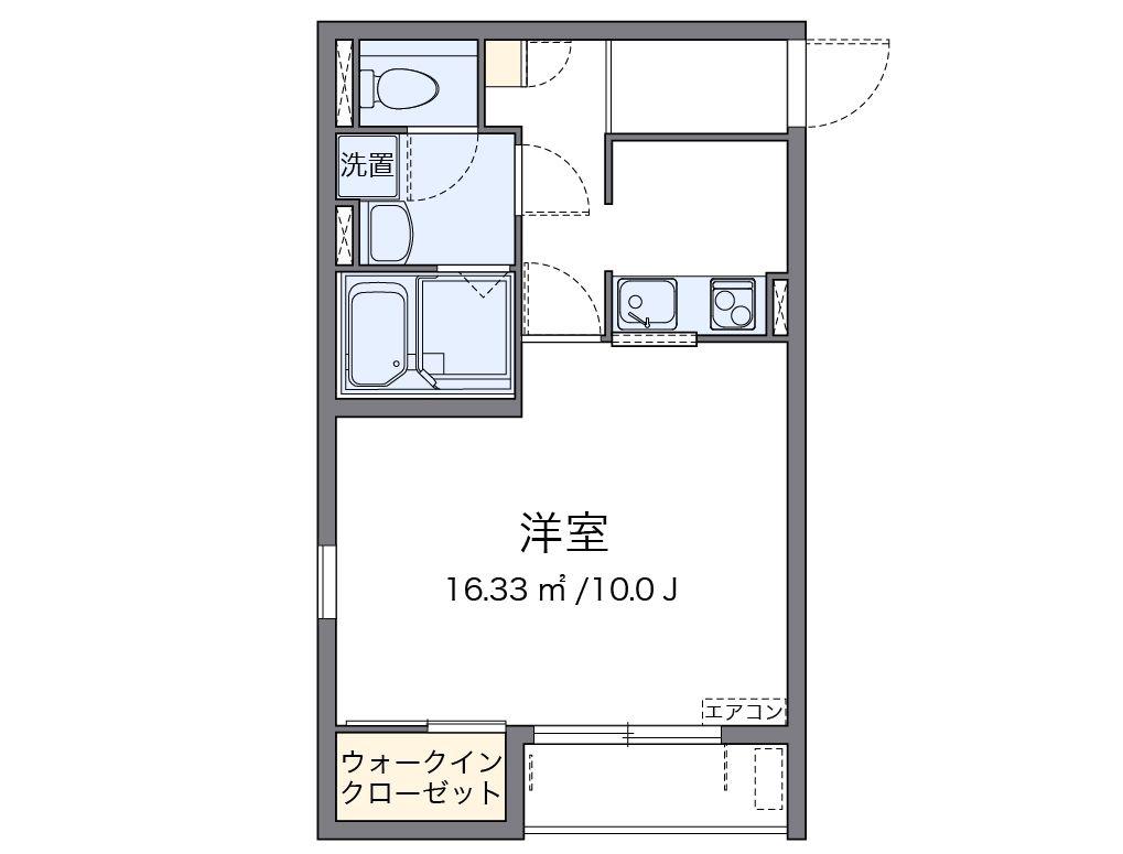 レオネクストトゥリーベル(1K/2階)の間取り写真