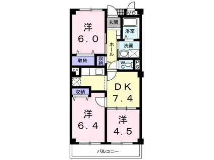 グラディオ・AKAYAMA(3DK/1階)の間取り写真