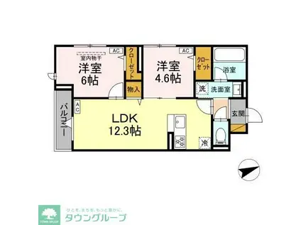 高石神プロジェクト(2LDK/1階)の間取り写真