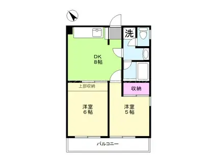 ハイレークヒルズ(2DK/1階)の間取り写真