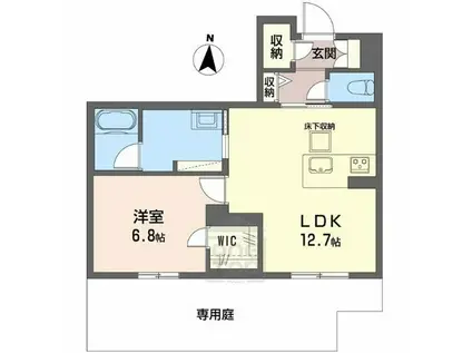 和の社 江坂(1LDK/1階)の間取り写真