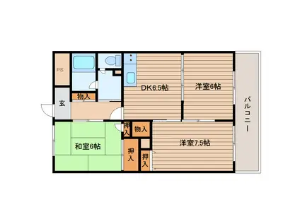 メゾンドール貴富称(3DK/3階)の間取り写真