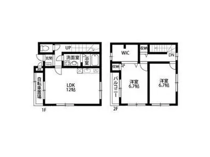 アンプルールリーブルイースト(2LDK/1階)の間取り写真