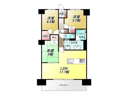 メガシティタワーズ(3LDK/38階)の間取り写真