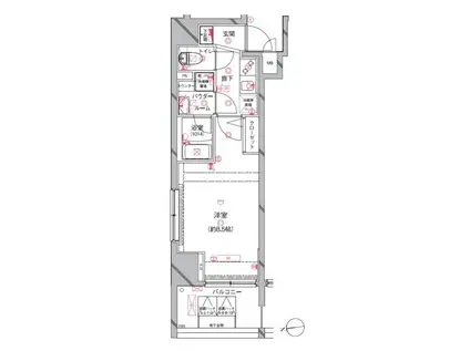  ARTESSIMO RILLIA-(1K/2階)の間取り写真