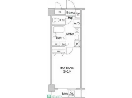 プライムアーバン行徳駅前II(1K/4階)の間取り写真