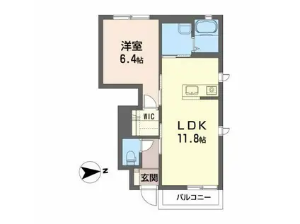 サン・グランメールA(1LDK/1階)の間取り写真