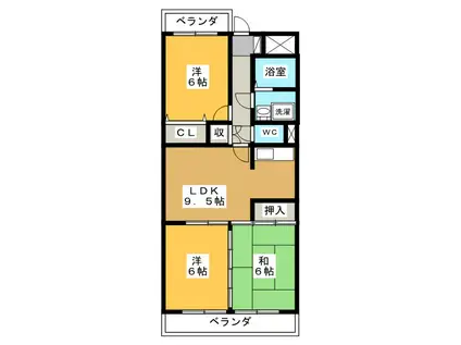MAJESTATE(3LDK/2階)の間取り写真