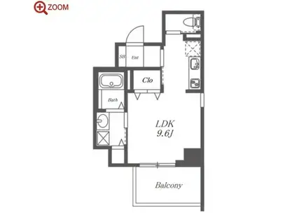 地下鉄名城線 金山駅(愛知) 徒歩4分 11階建 築4年(1K/7階)の間取り写真