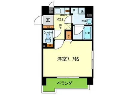 エナブル塚本II(1K/7階)の間取り写真