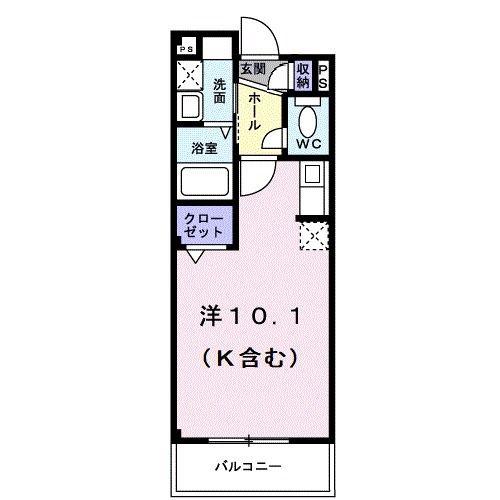 グラン・シエロ(ワンルーム/2階)の間取り写真