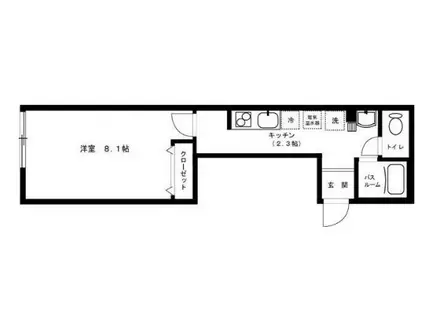 エルドエル(1K/1階)の間取り写真