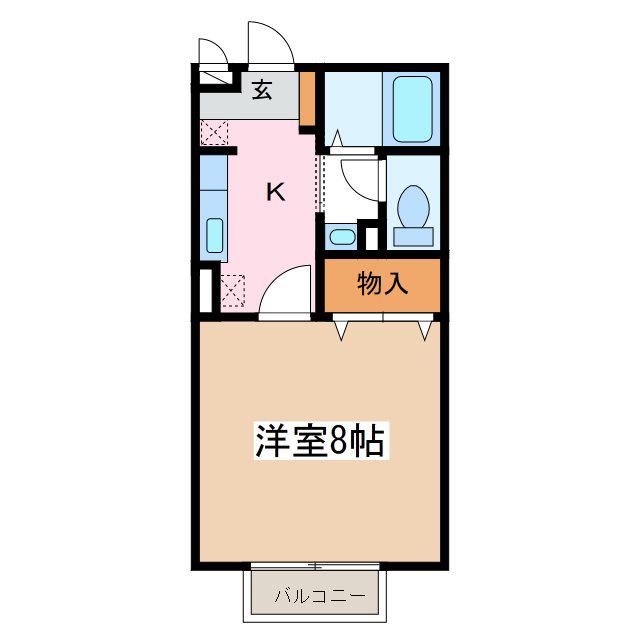 コンフォート(1K/1階)の間取り写真