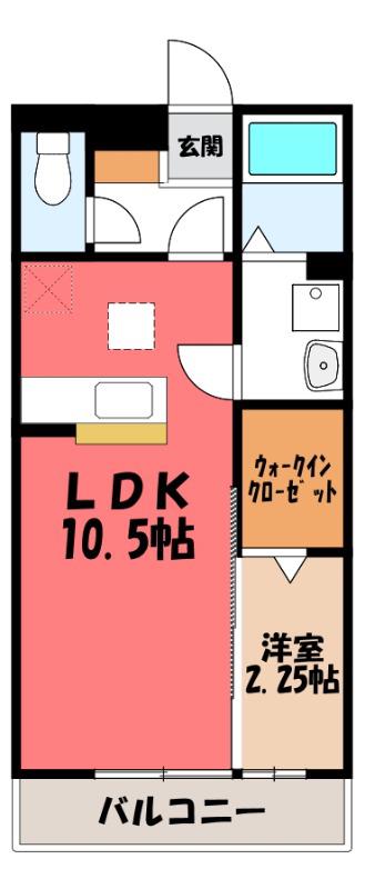 レガロ末広(1LDK/1階)の間取り写真