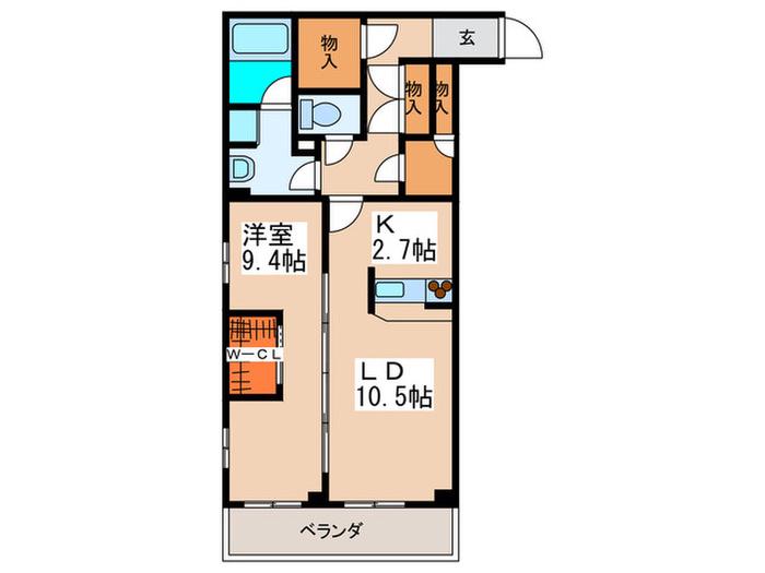 S-FORT横浜青葉台(1LDK/2階)の間取り写真