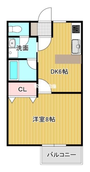 ディンプルハイツII(1DK/1階)の間取り写真