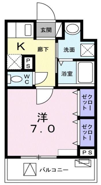 シャルフィ(1K/1階)の間取り写真