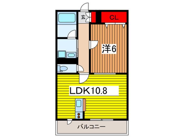 サンフレックス(1LDK/2階)の間取り写真
