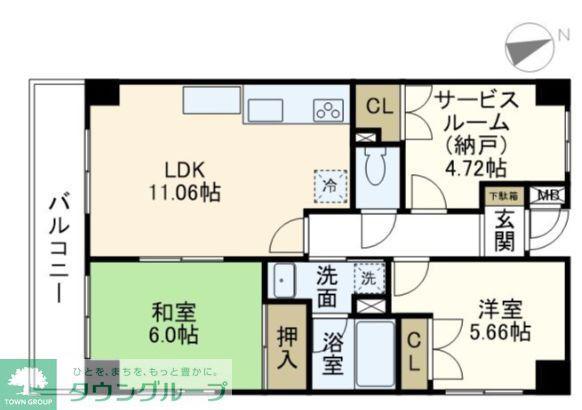 サニーヒルII(2SLDK/2階)の間取り写真