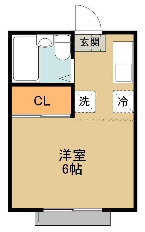 コーポオリーブ(1K/2階)の間取り写真