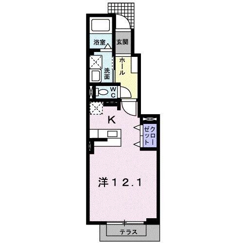 ネオプレステージ(ワンルーム/1階)の間取り写真
