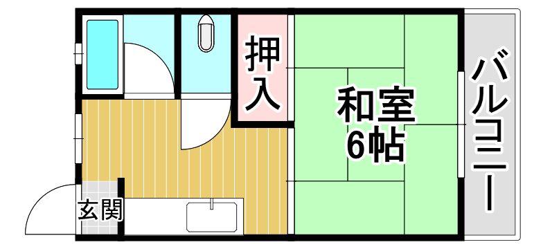 上田マンション(1DK/2階)の間取り写真