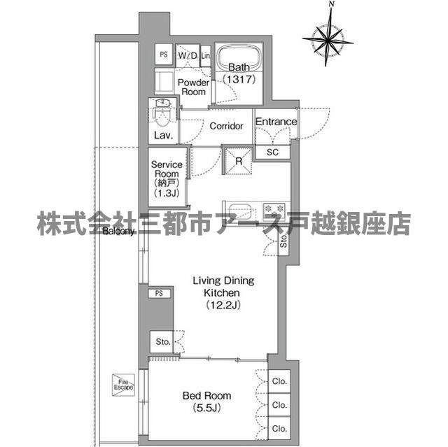 プラネソシエプラス旗の台(1SLDK/5階)の間取り写真