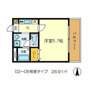 アンカステッロ二条(1K/3階)の間取り写真