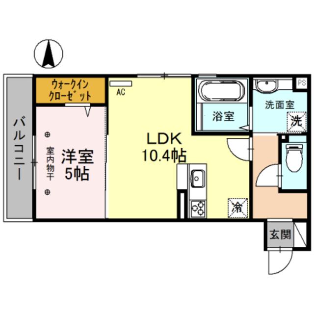 メゾン エムズ(1LDK/2階)の間取り写真