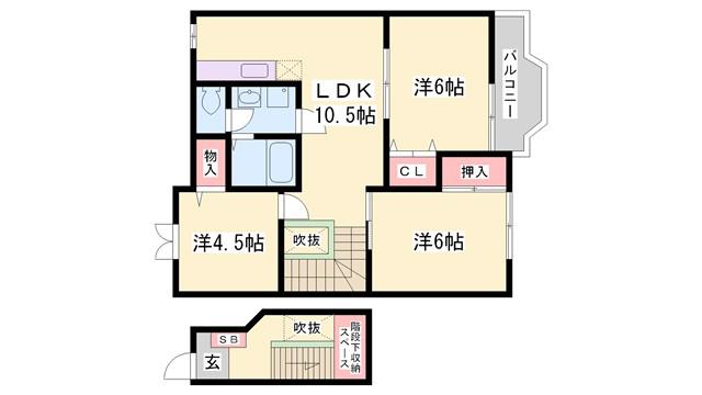 サンハウス(3LDK/2階)の間取り写真