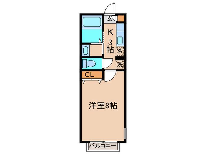 コーポナガイIII(1K/1階)の間取り写真