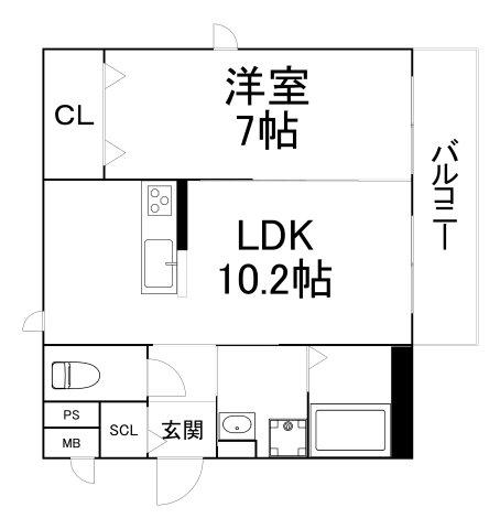 TRICERA COURT(1LDK/1階)の間取り写真