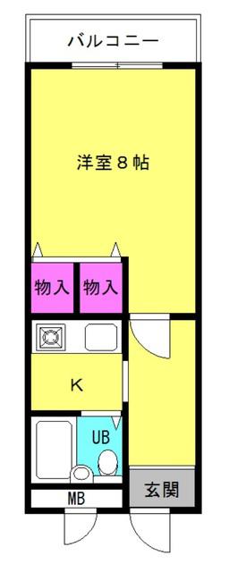 メゾンアライ(1K/3階)の間取り写真