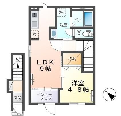 サンコート(1LDK/2階)の間取り写真