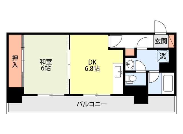 万代アーバン日東(1DK/8階)の間取り写真