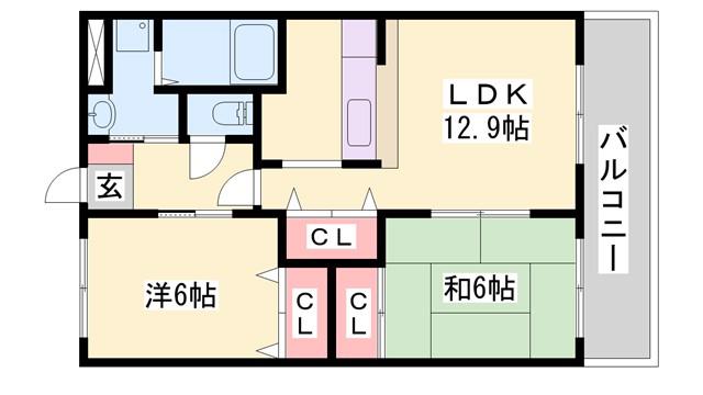 グランチェスタ(2LDK/2階)の間取り写真
