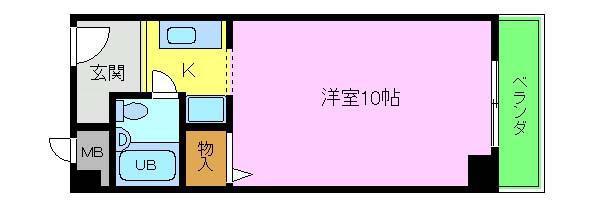 クオリティハイツ田中(1K/1階)の間取り写真