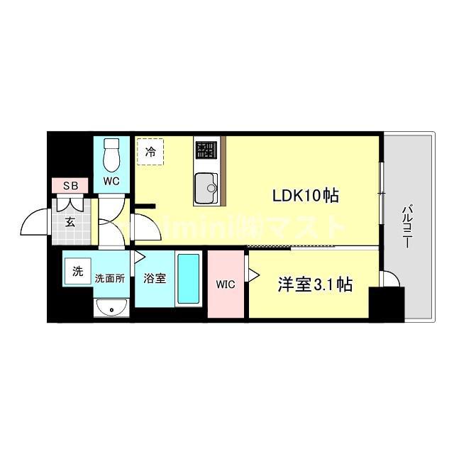 ミラージュパレス大阪ドームPROSPER(1LDK/4階)の間取り写真