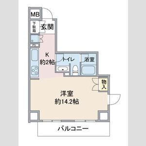ユニーブル恵比寿(ワンルーム/4階)の間取り写真