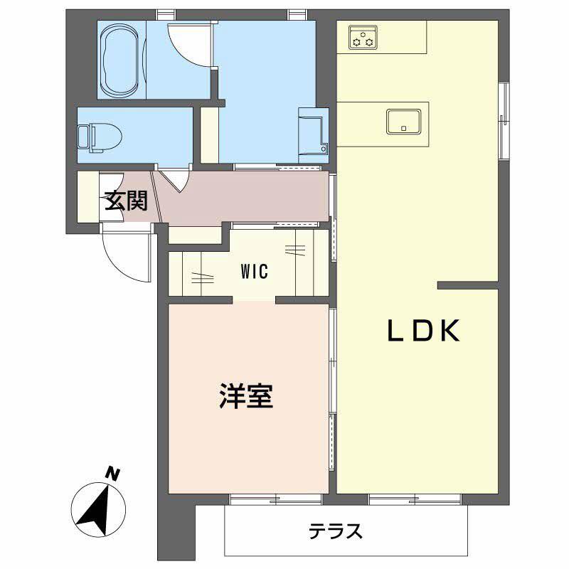 VALUGE豊岡(1LDK/1階)の間取り写真