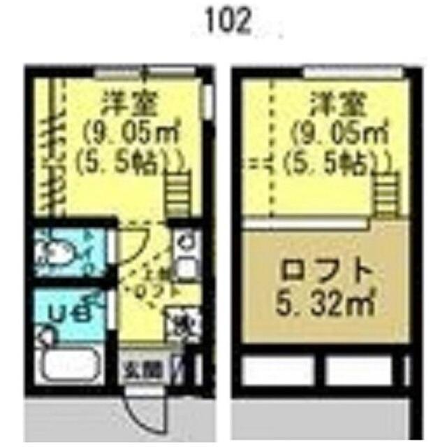アモーレ戸部(ワンルーム/1階)の間取り写真