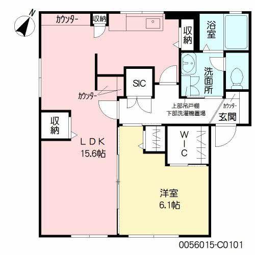ディアス藤下 C(1LDK/1階)の間取り写真