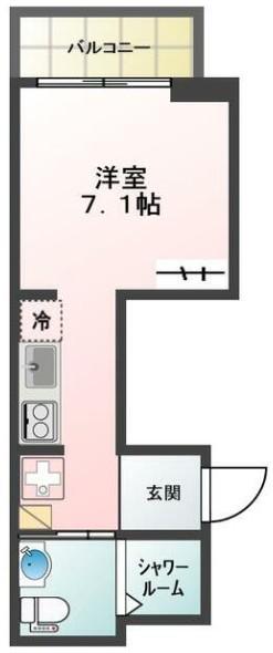 GLANZ赤塚(ワンルーム/3階)の間取り写真
